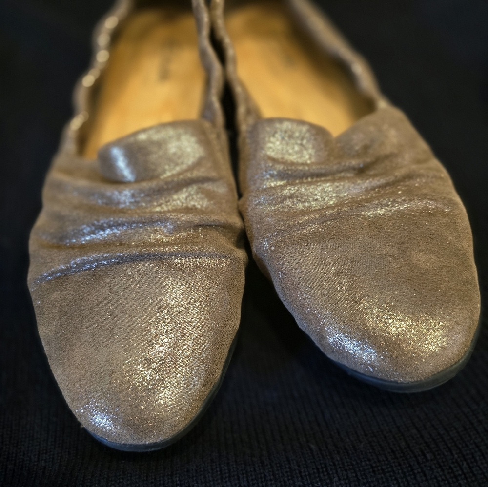 Clarks Jeanette Rudy Pewter Flat
